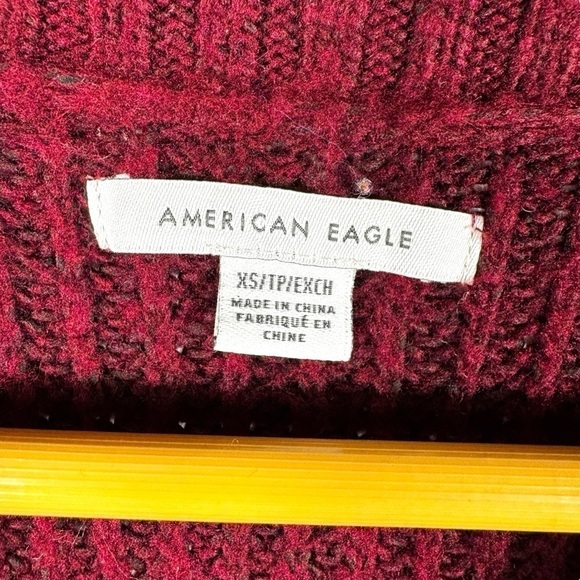 4 for $40 SALE! American Eagle Oversized Super Soft Sweater, Cranberry, Size XS - Picture 7 of 11